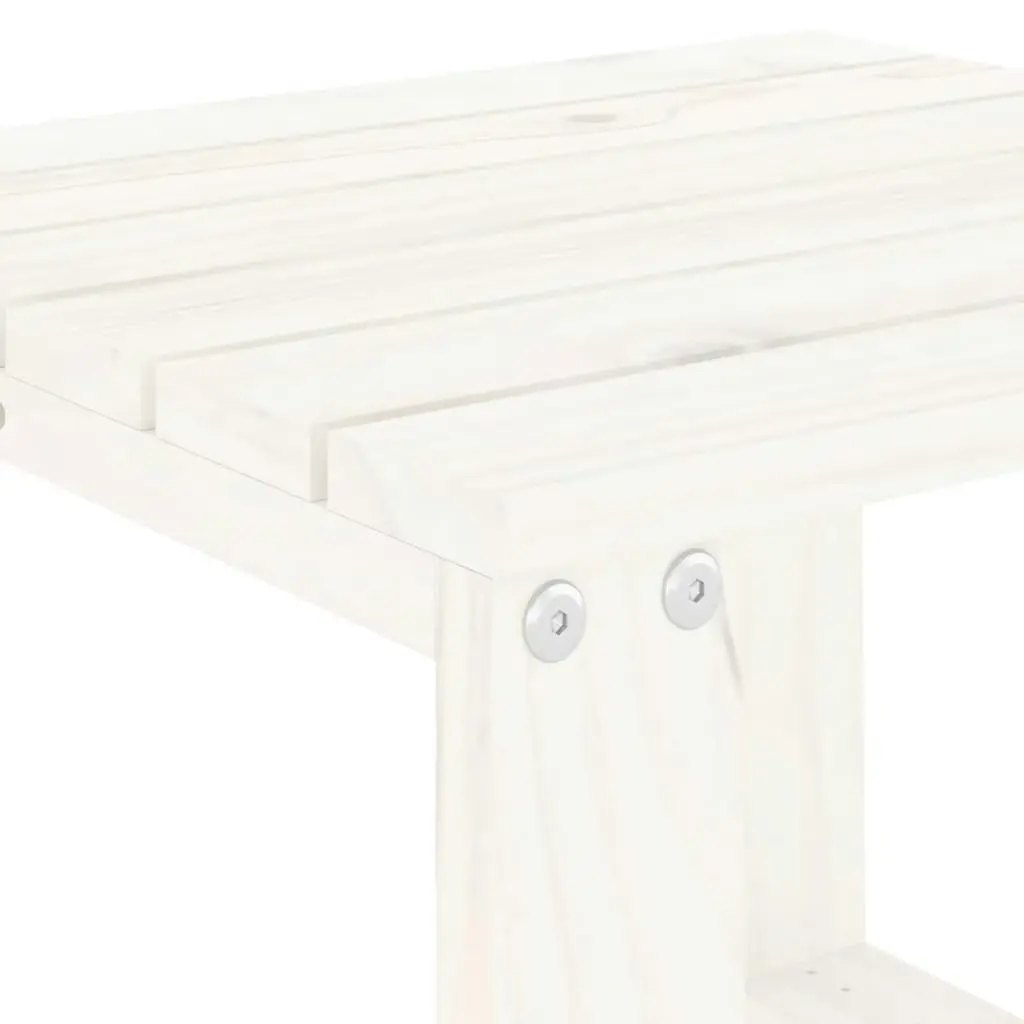 Garden Side Table White 40x38x28.5 cm Solid Wood Pine 825080