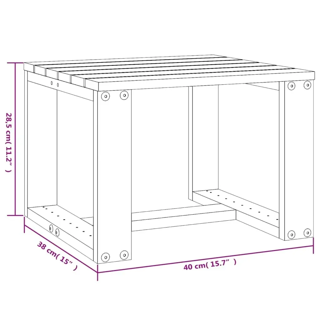 Garden Side Table White 40x38x28.5 cm Solid Wood Pine 825080