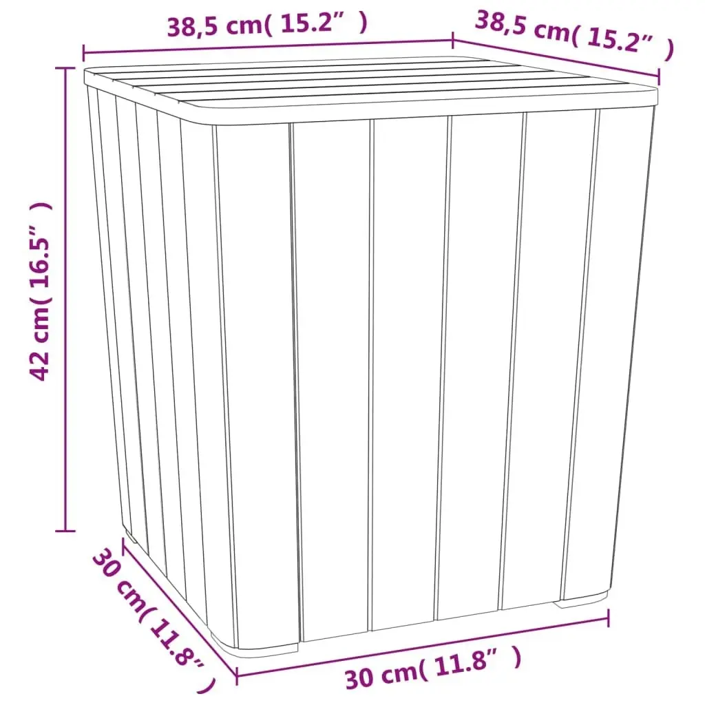 Garden Table with Removable Lid Black Polypropylene 364152