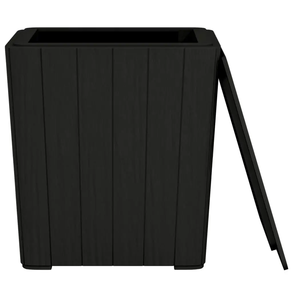 Garden Table with Removable Lid Black Polypropylene 364152