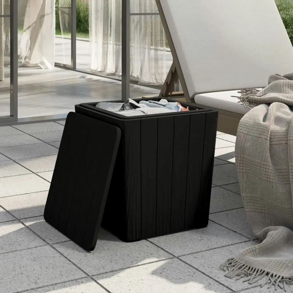 Garden Table with Removable Lid Black Polypropylene 364152