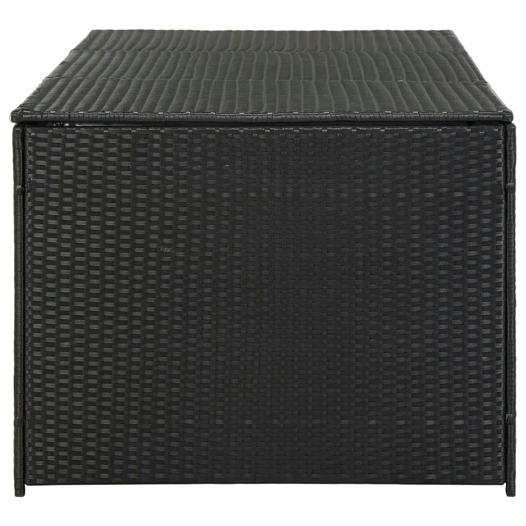 Garden Storage Box Poly Rattan 180x90x70 cm Black 46477