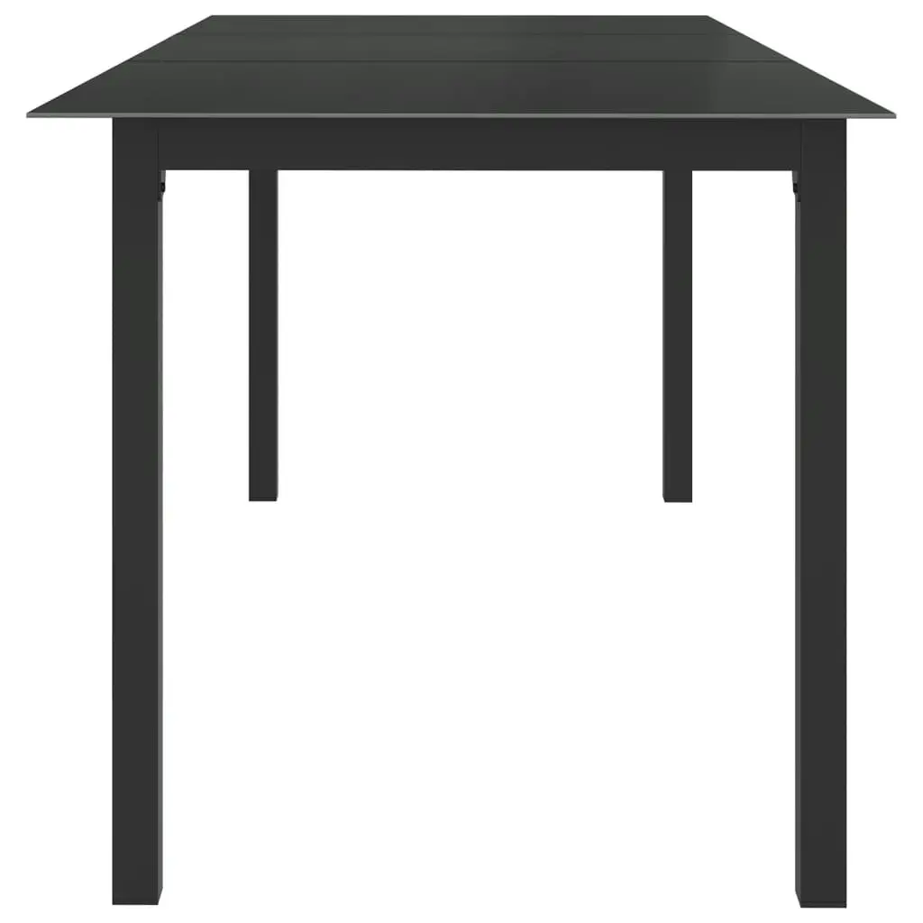 Garden Table Black 190x90x74 cm Aluminium and Glass 312202