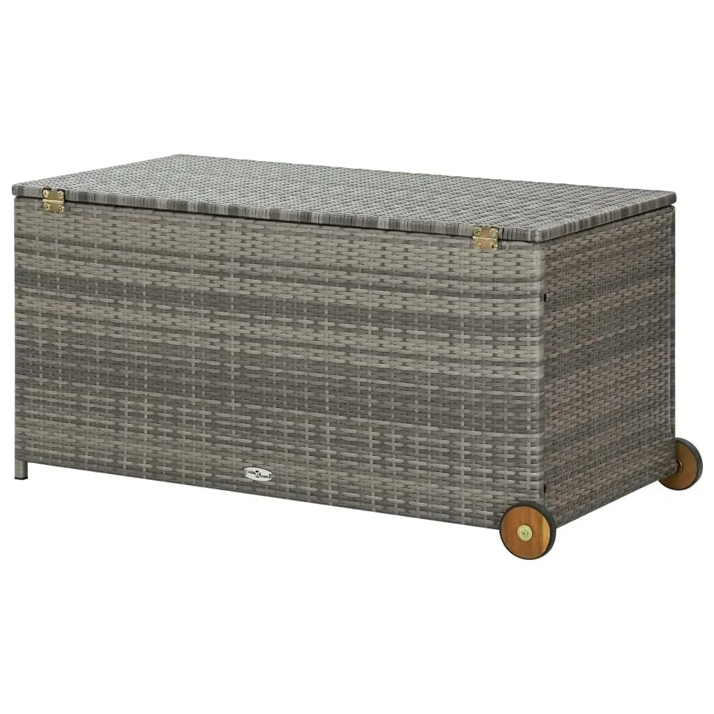 Garden Storage Box Light Grey 120x65x115 cm Poly Rattan 310090