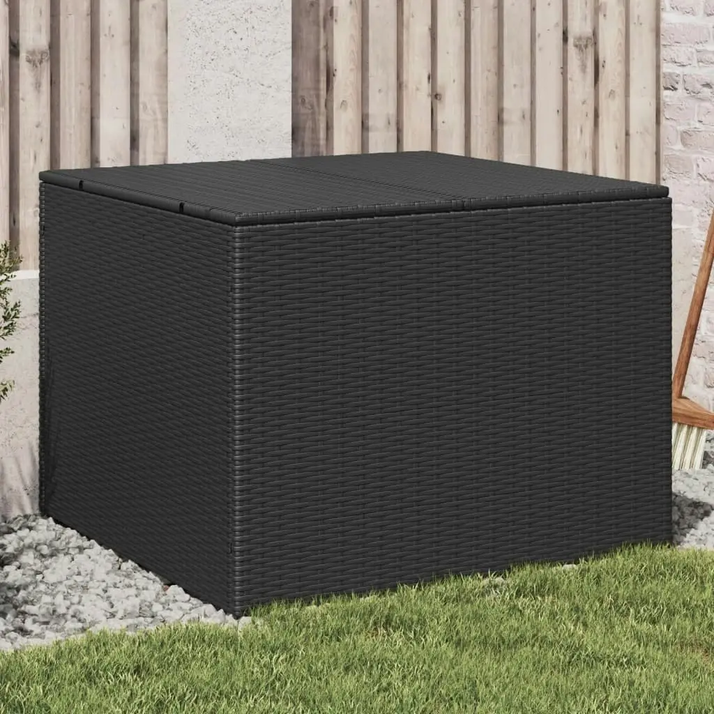 Garden Storage Box Black 291L Poly Rattan 365336