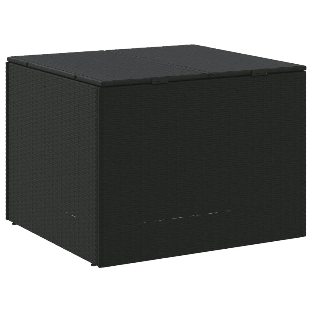 Garden Storage Box Black 291L Poly Rattan 365336