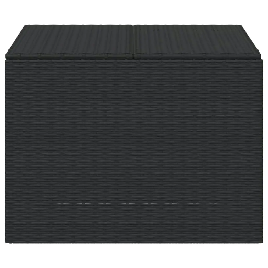 Garden Storage Box Black 291L Poly Rattan 365336