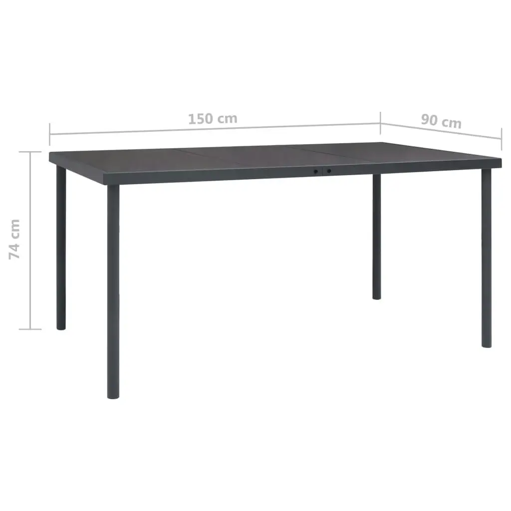 Outdoor Dining Table Anthracite 150x90x74 cm Steel 313087