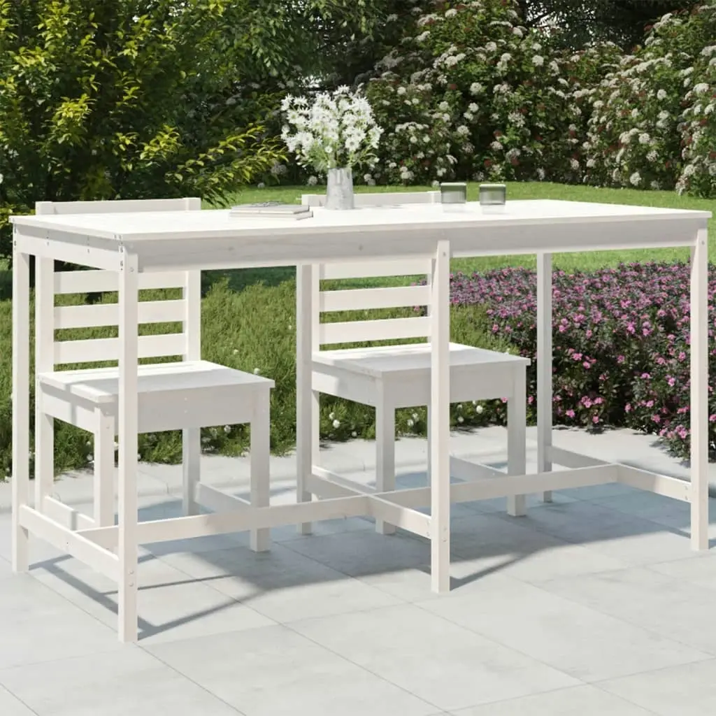 Garden Table White 203.5x90x110 cm Solid Wood Pine 824103