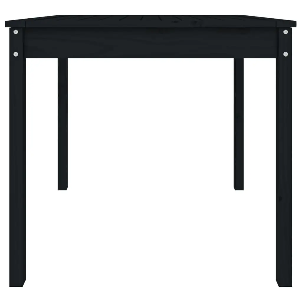 Garden Table Black 82.5x82.5x76 cm Solid Wood Pine 823966