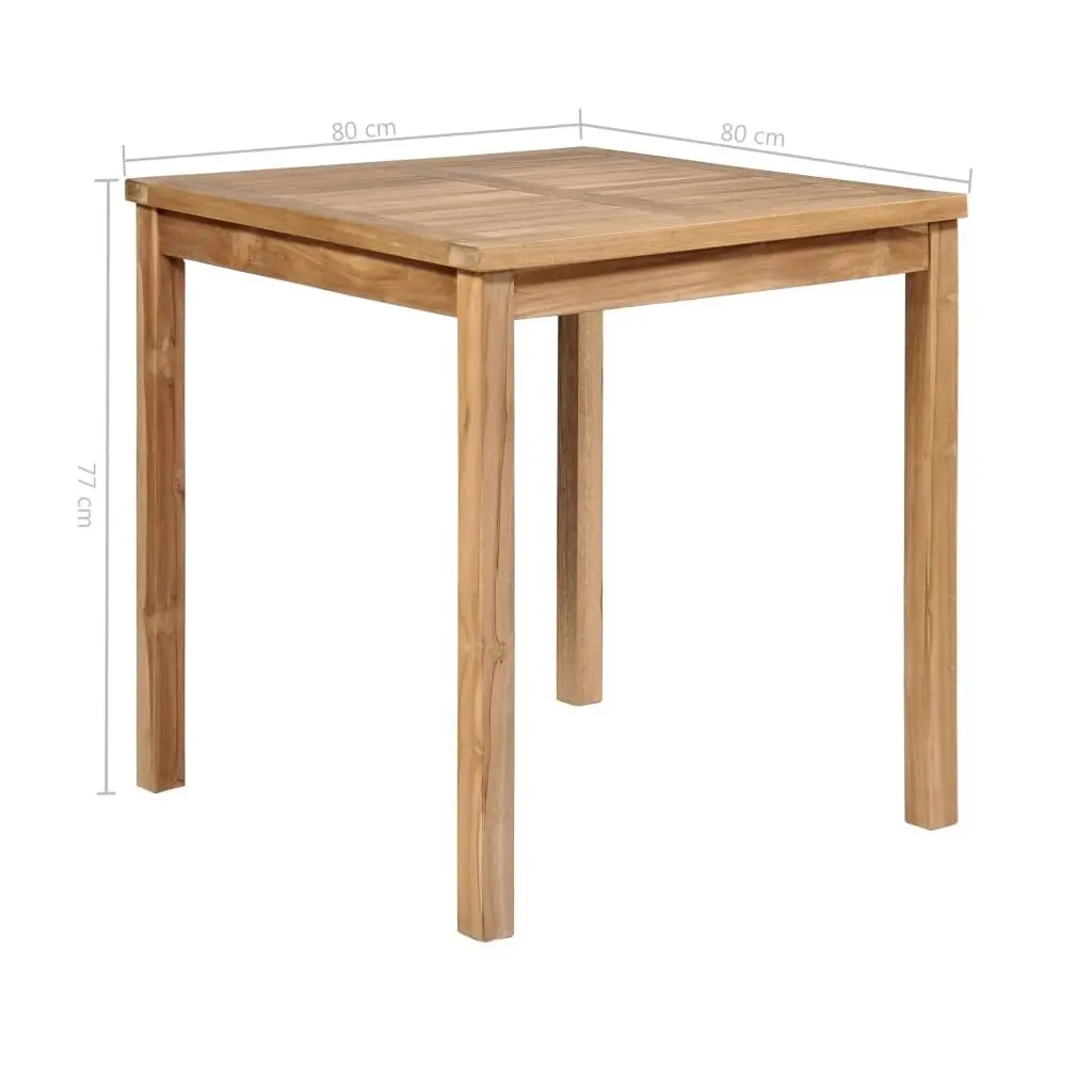 Garden Table 80x80x77 cm Solid Teak Wood 44996