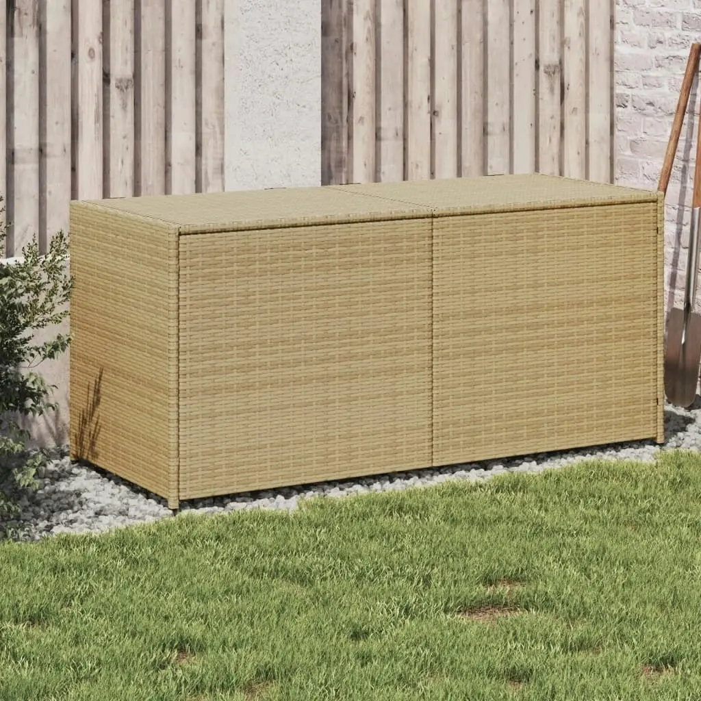 Garden Storage Box Mix Beige 283L Poly Rattan 365315