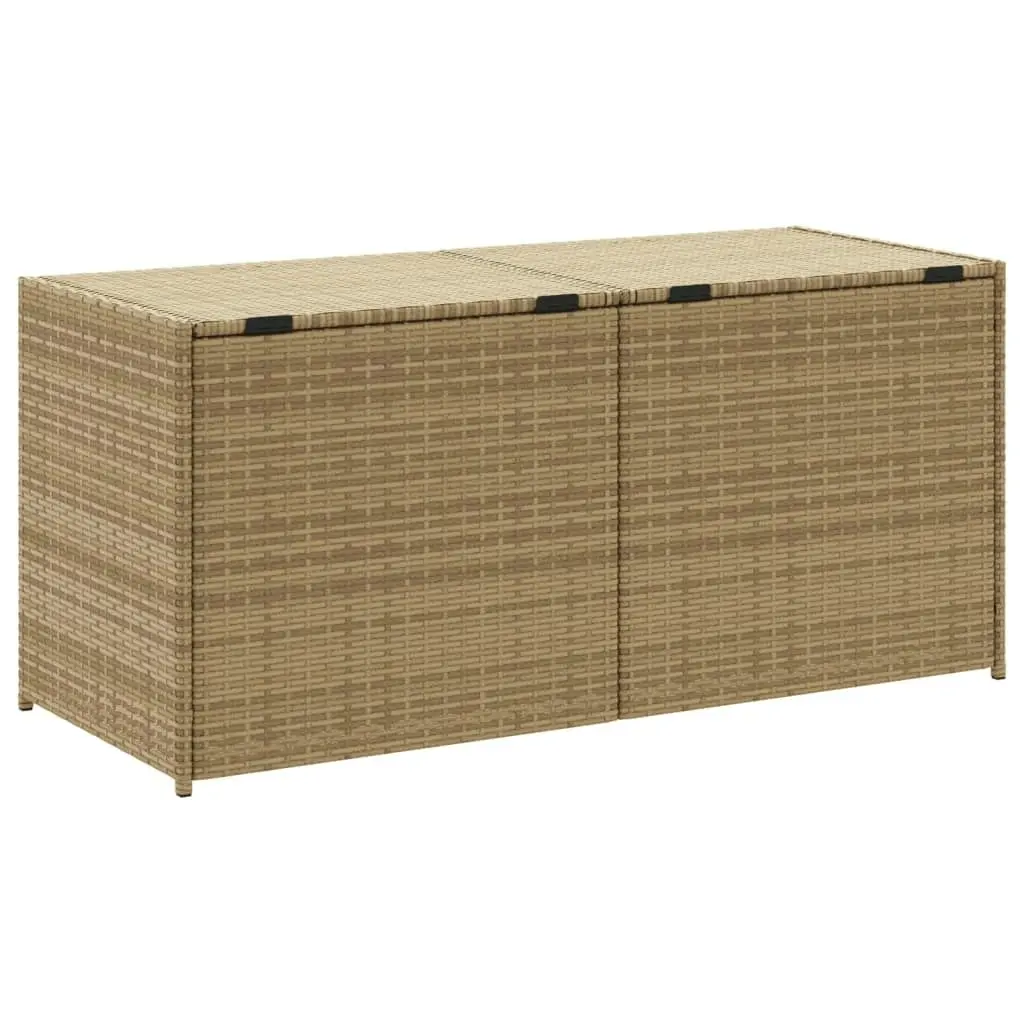 Garden Storage Box Mix Beige 283L Poly Rattan 365315