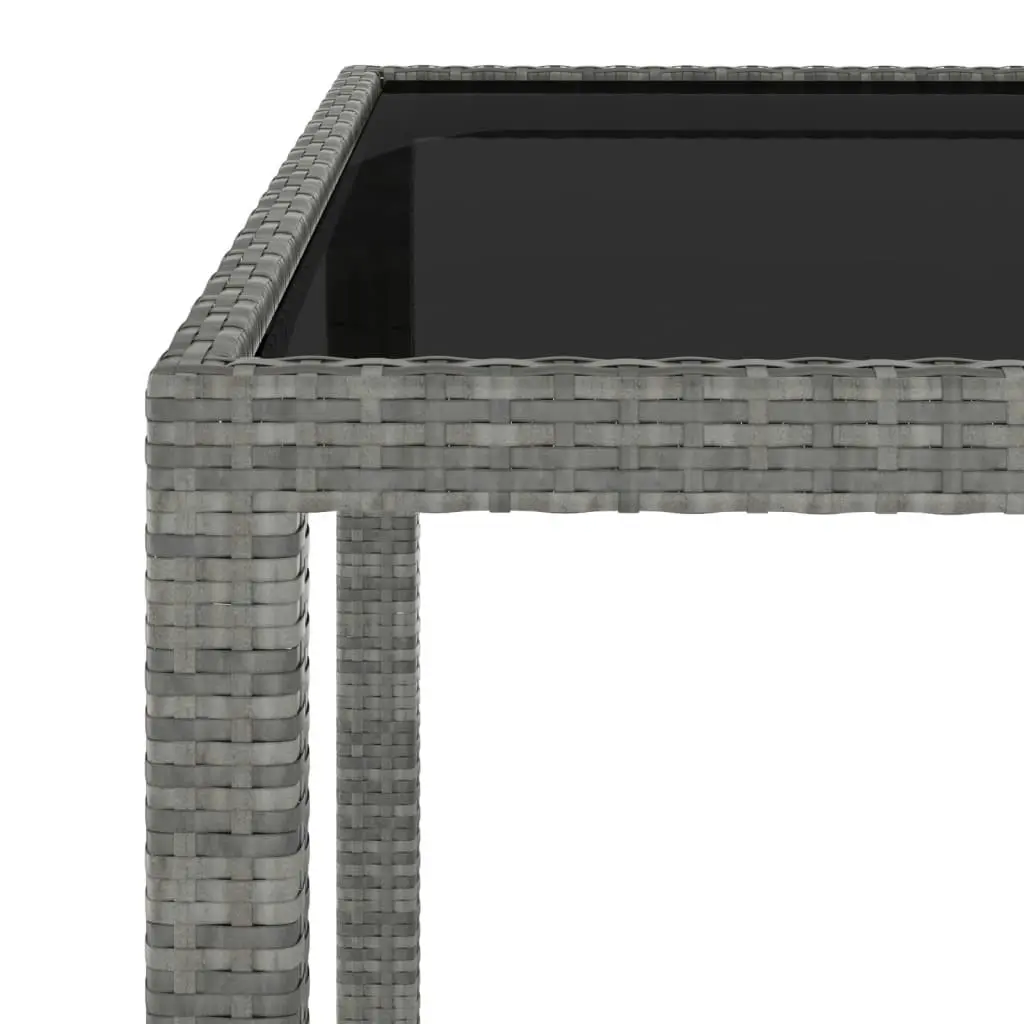 Garden Table Grey 90x90x75 cm Poly Rattan 310569