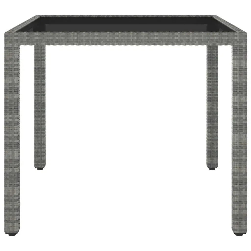 Garden Table Grey 90x90x75 cm Poly Rattan 310569