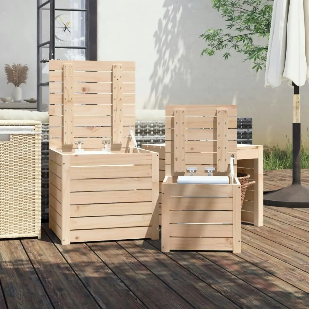 3 Piece Garden Box Set Solid Wood Pine 823955