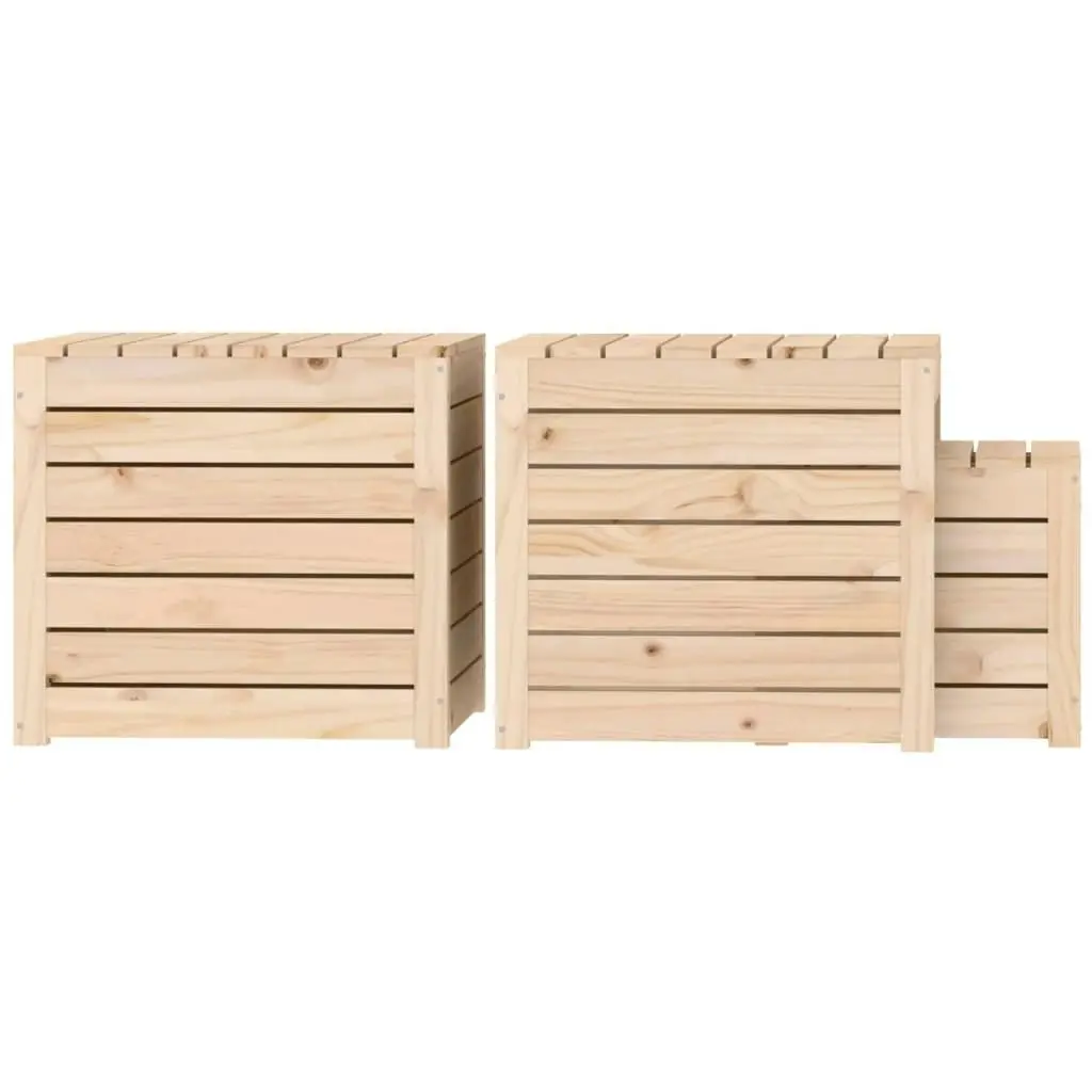 3 Piece Garden Box Set Solid Wood Pine 823955