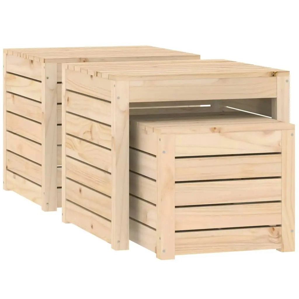 3 Piece Garden Box Set Solid Wood Pine 823955