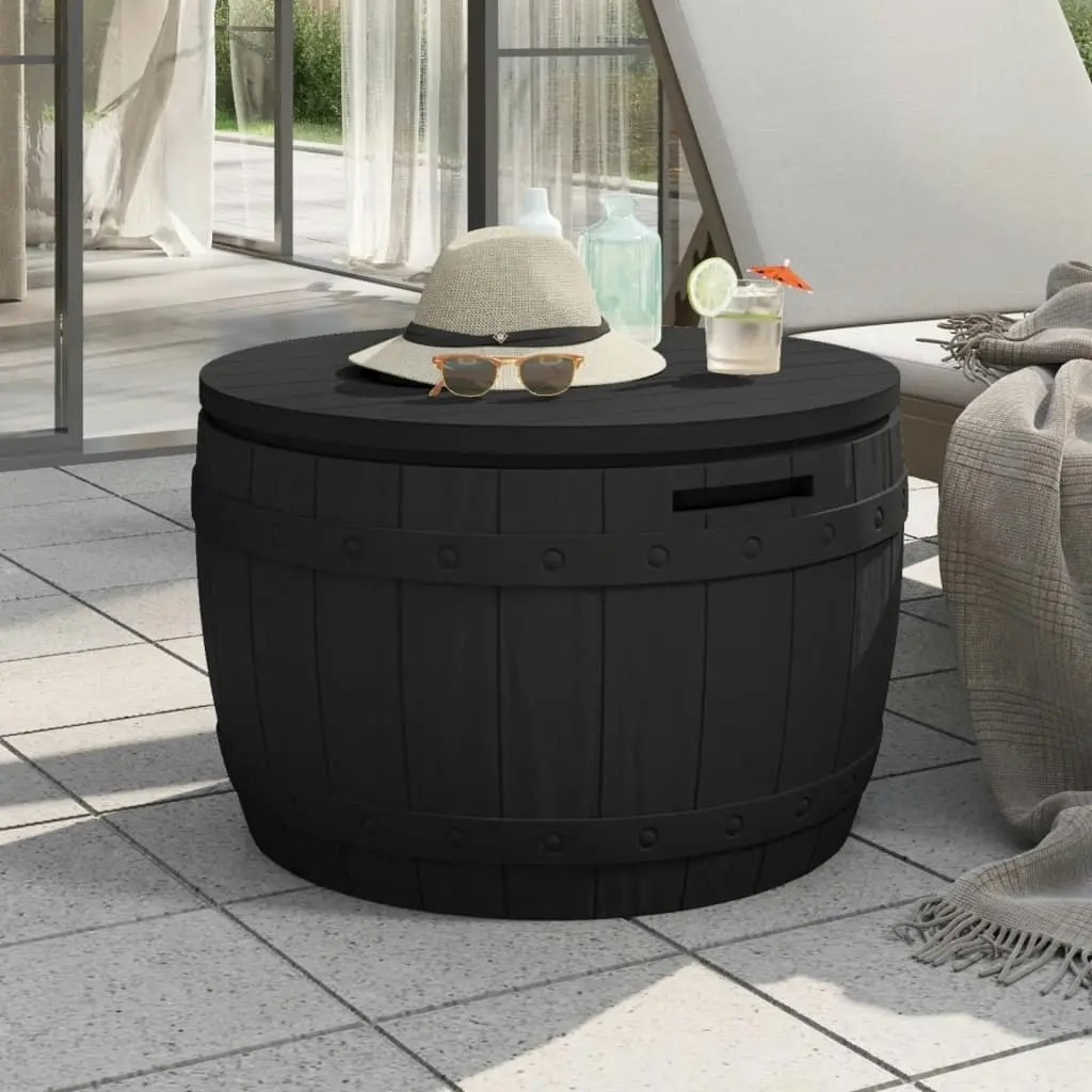 3-in-1 Garden Storage Box Black Polypropylene 364161