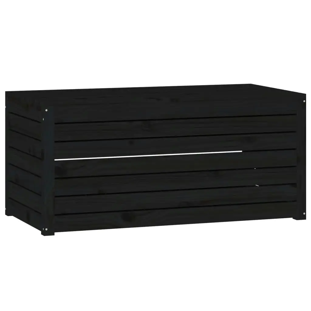 4 Piece Garden Box Set Black Solid Wood Pine 3154670