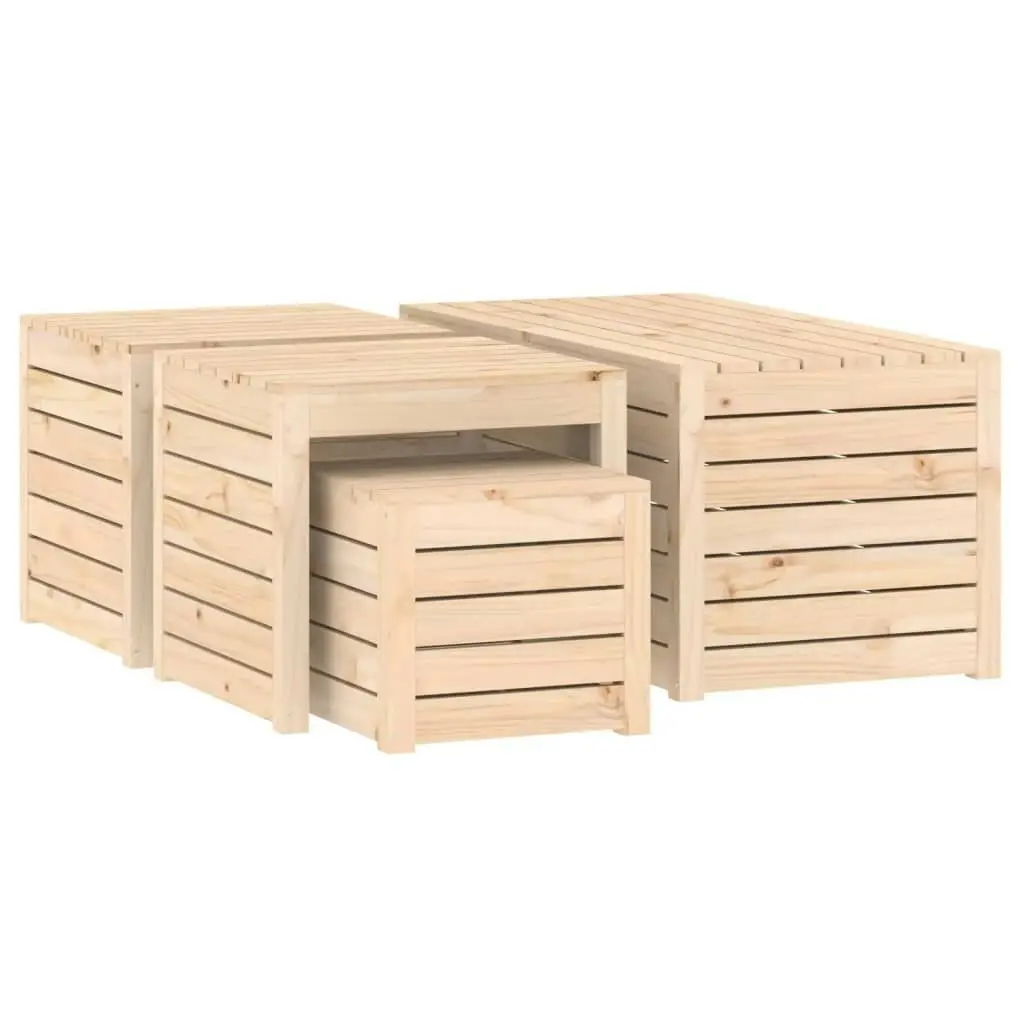 4 Piece Garden Box Set Solid Wood Pine 3154666