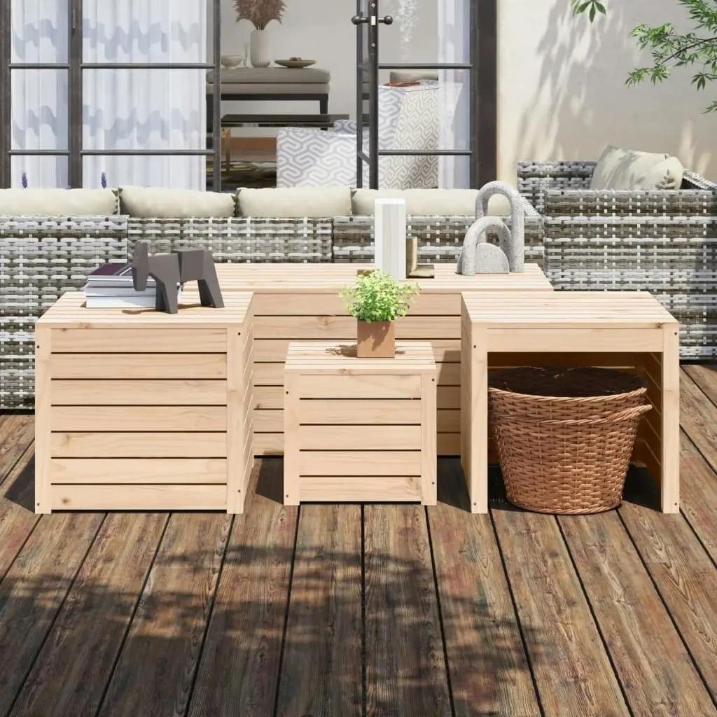 4 Piece Garden Box Set Solid Wood Pine 3154666