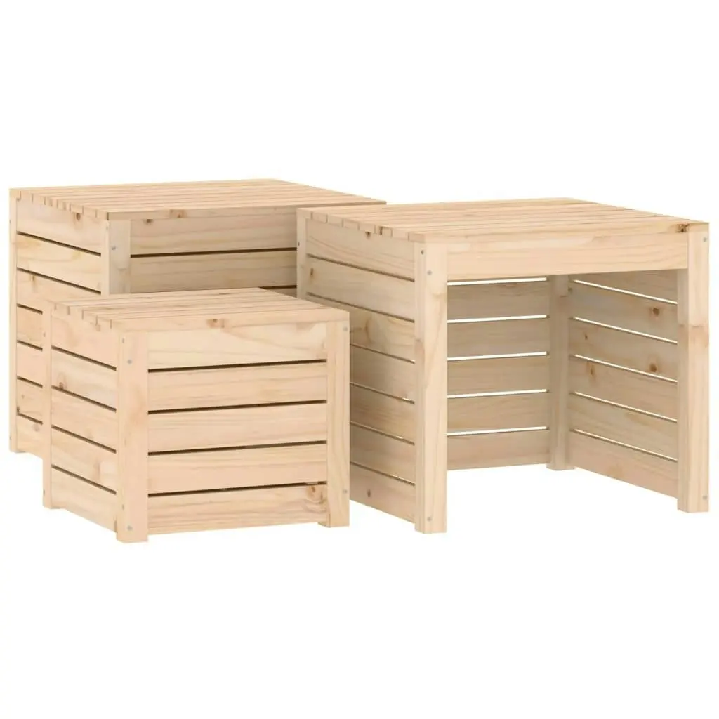 4 Piece Garden Box Set Solid Wood Pine 3154666