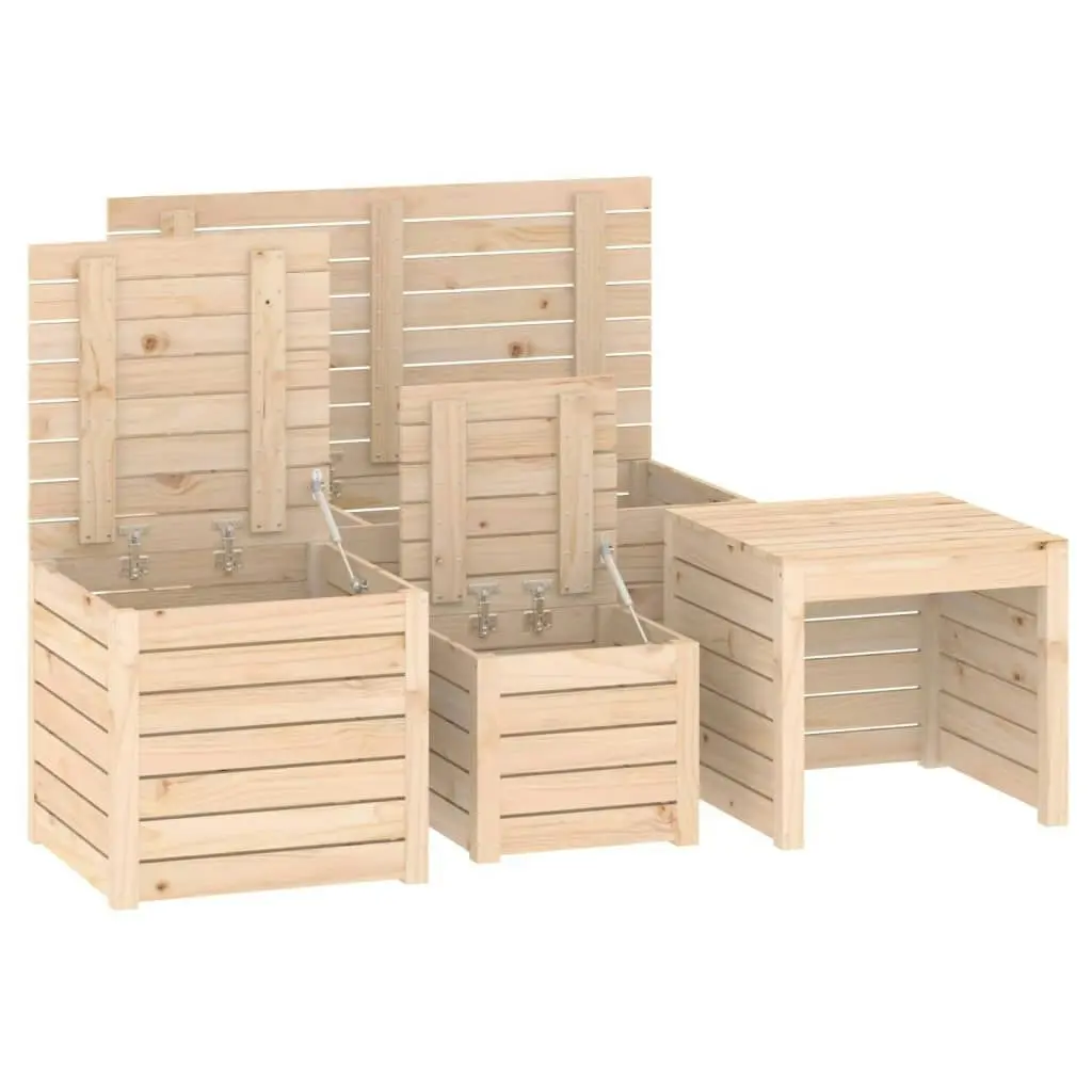 4 Piece Garden Box Set Solid Wood Pine 3154666