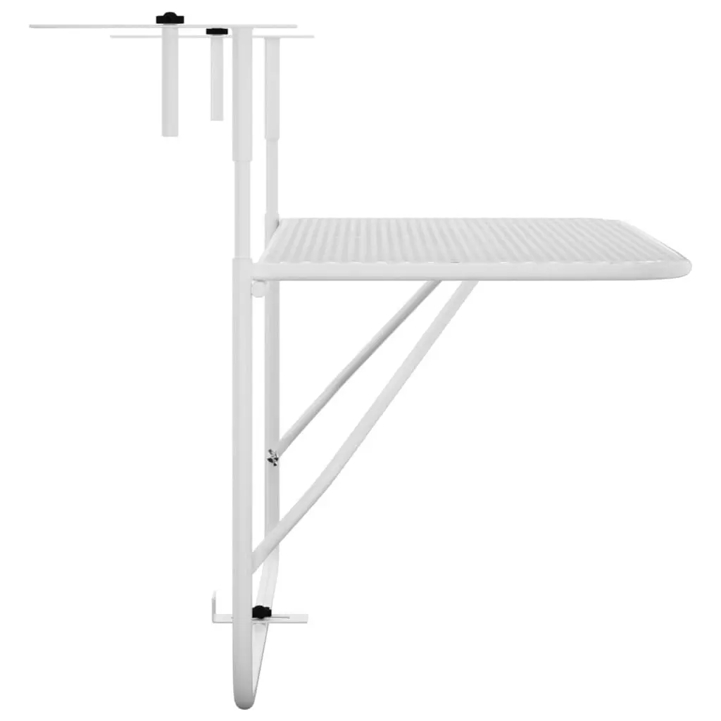 Balcony Table White 60x40 cm Steel 340916