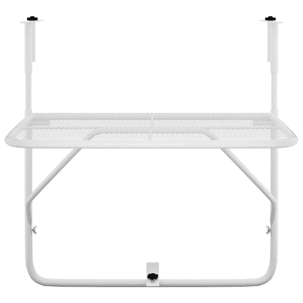 Balcony Table White 60x40 cm Steel 340916