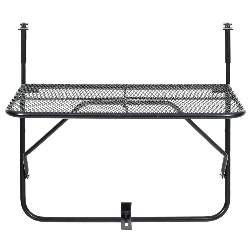 Balcony Table Black 60x40 cm Steel 325924