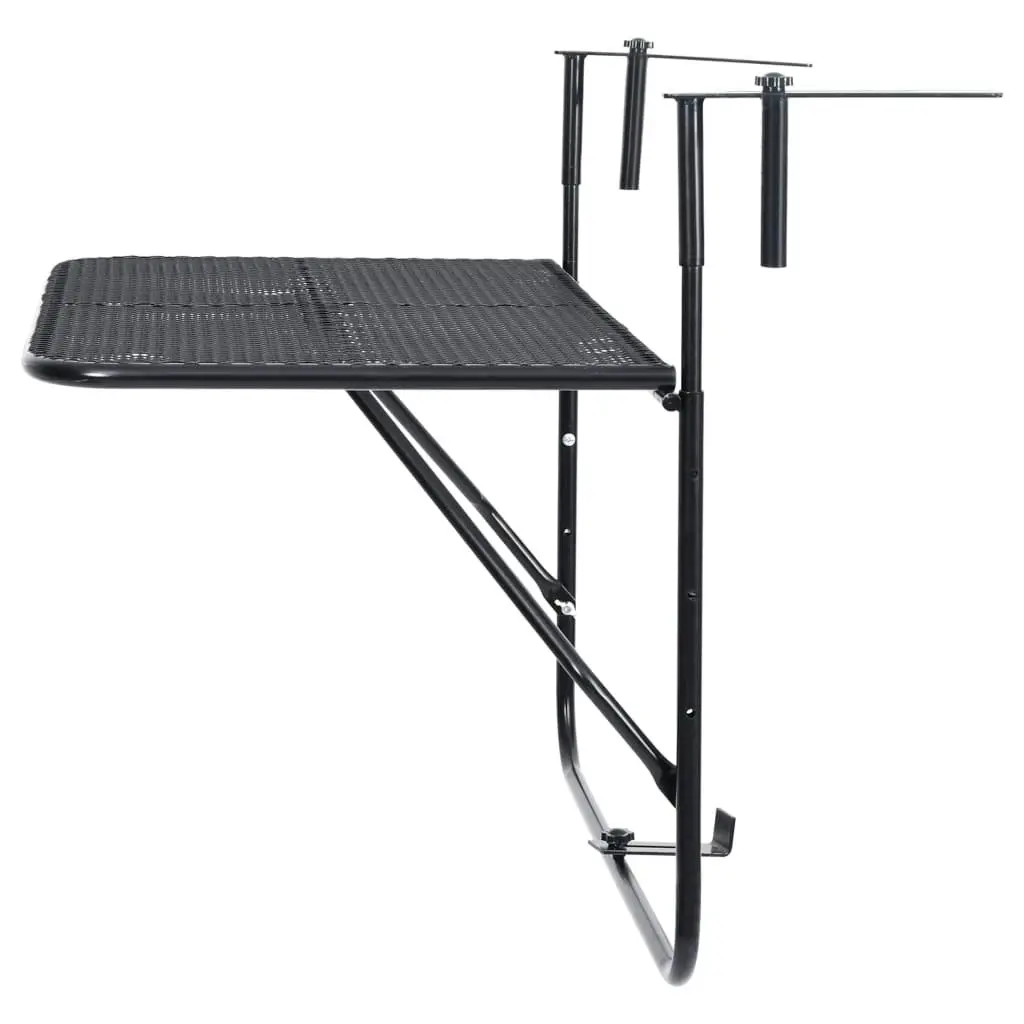 Balcony Table Black 60x40 cm Steel 325924