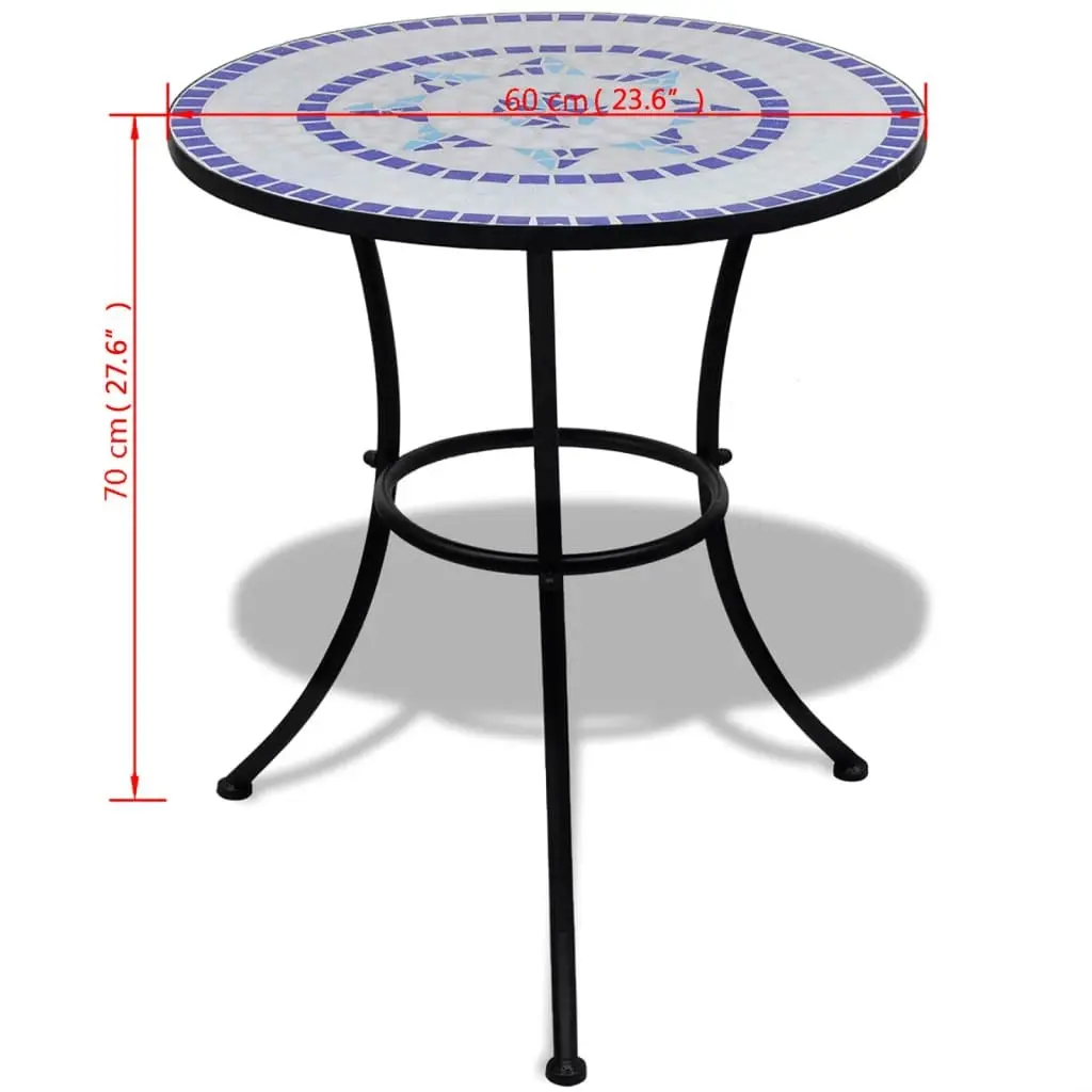 Bistro Table Blue and White 60 cm Mosaic 41530