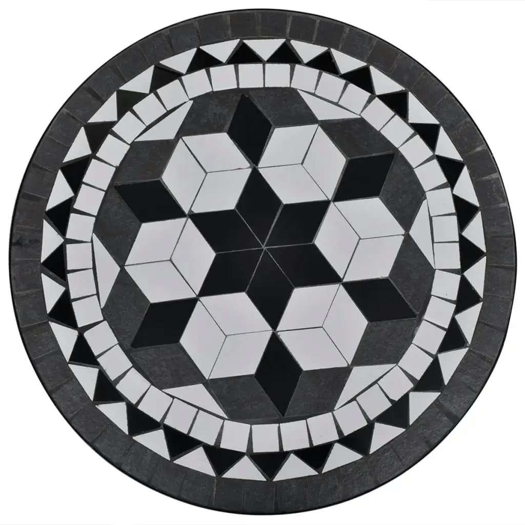 Bistro Table Black and White 60 cm Mosaic 41532