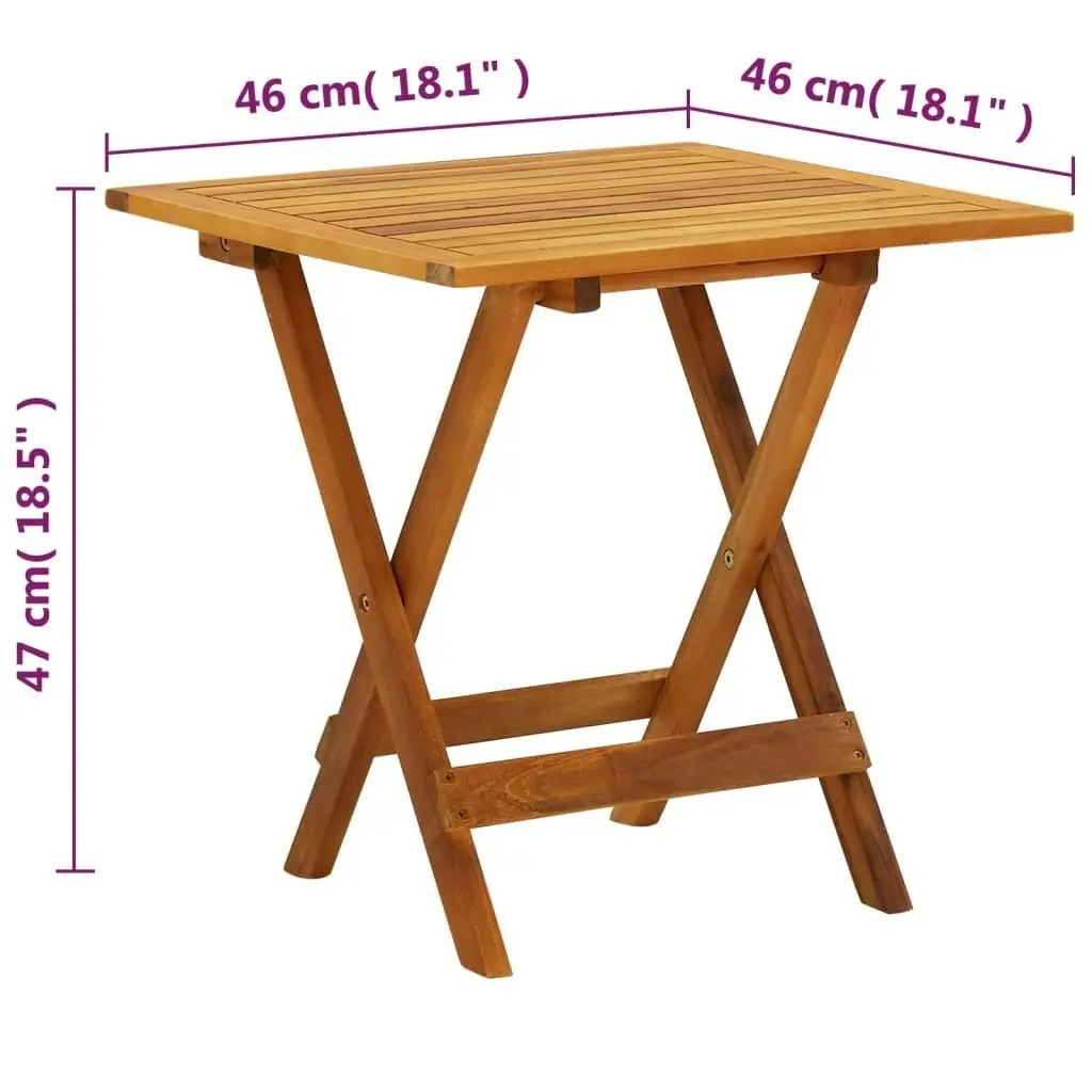 Bistro Table 46x46x47 cm Solid Acacia Wood 41435