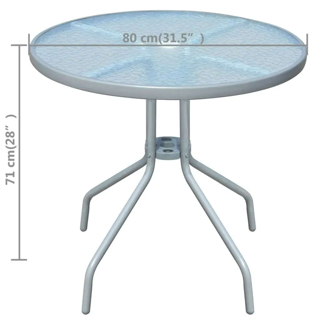 Bistro Table Grey 80x71 cm Steel 43316