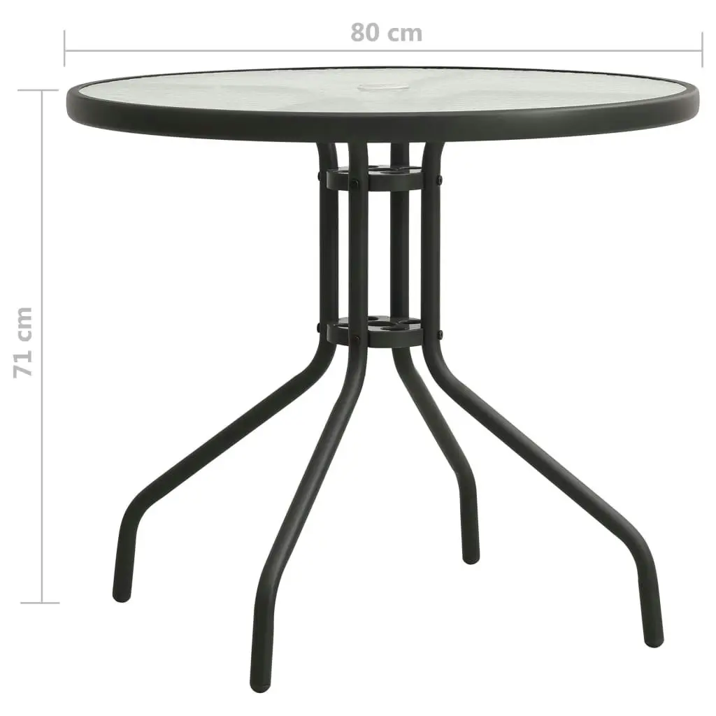 Bistro Table Anthracite Ã˜80x71 cm Steel 313089