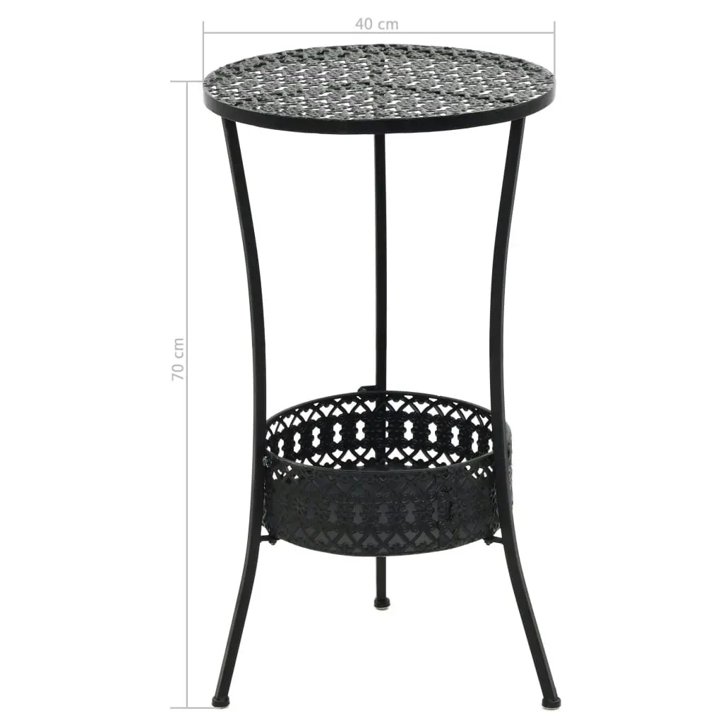 Bistro Table Black 40x70 cm Metal 245939