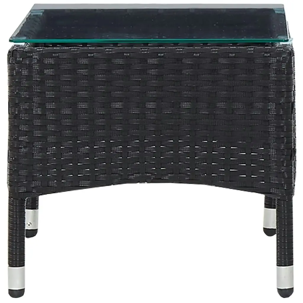 Coffee Table Black 60x40x36 cm Poly Rattan 45907