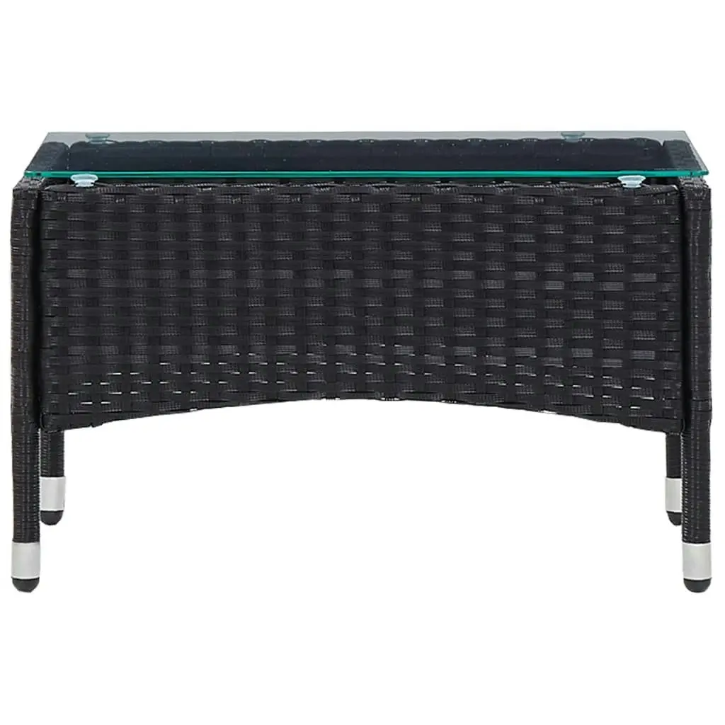 Coffee Table Black 60x40x36 cm Poly Rattan 45907