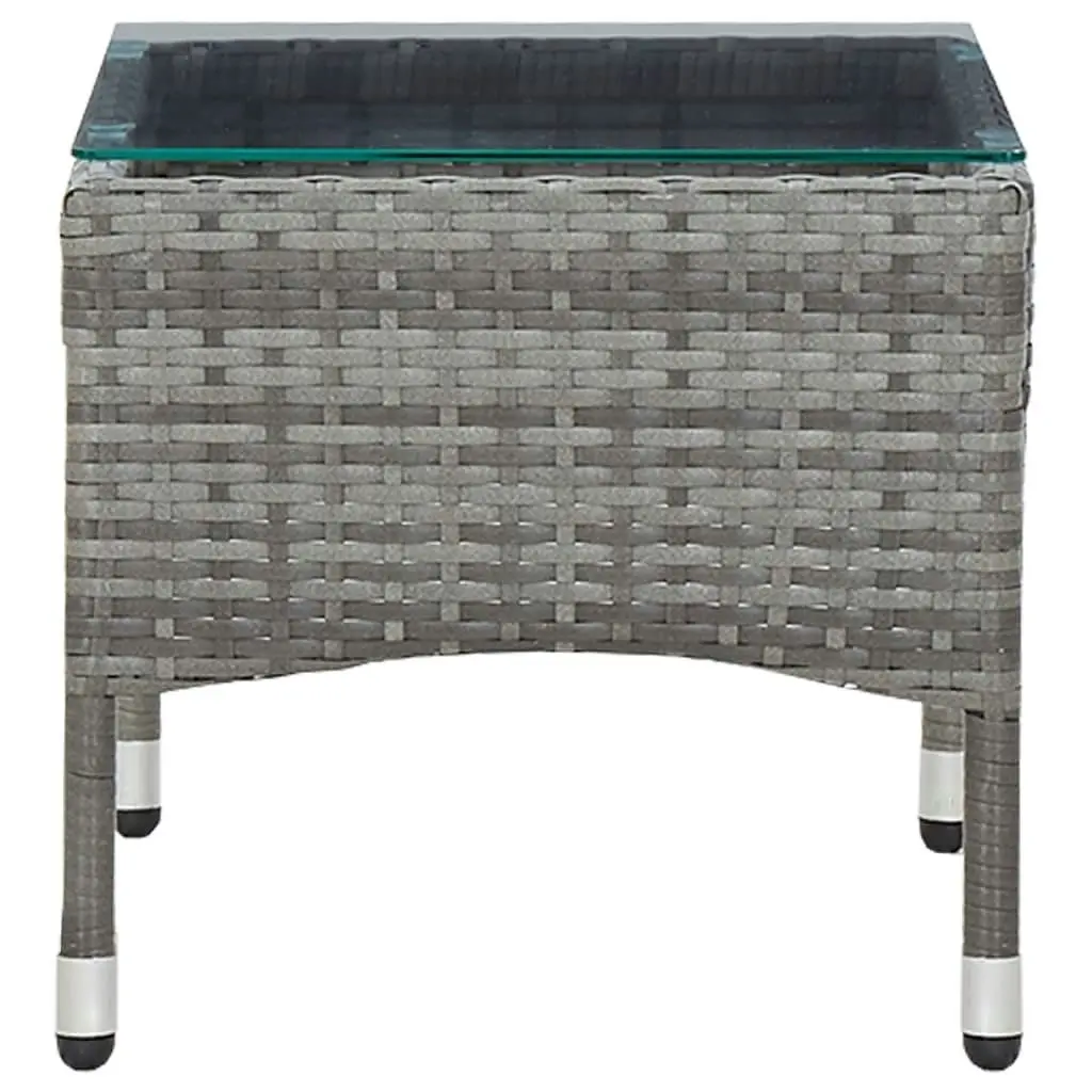 Coffee Table Grey 60x40x36 cm Poly Rattan 45908