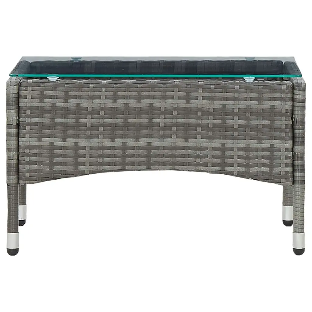 Coffee Table Grey 60x40x36 cm Poly Rattan 45908