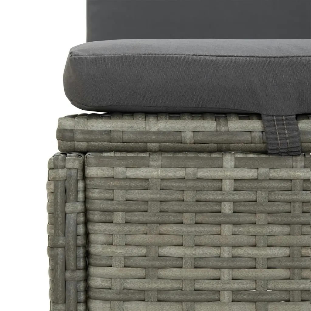 Convertible Sun Bed with Cushions Poly Rattan Dark Grey 317240