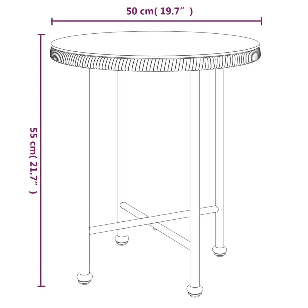 Dining Table Black ?0 cm?empered Glass and Steel 319433