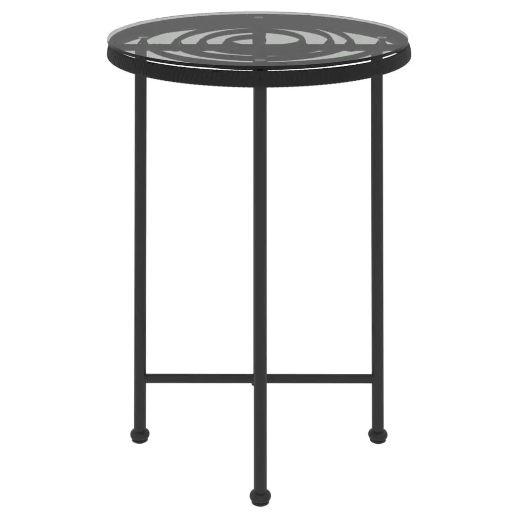 Dining Table Black ?5 cm?empered Glass and Steel 319435