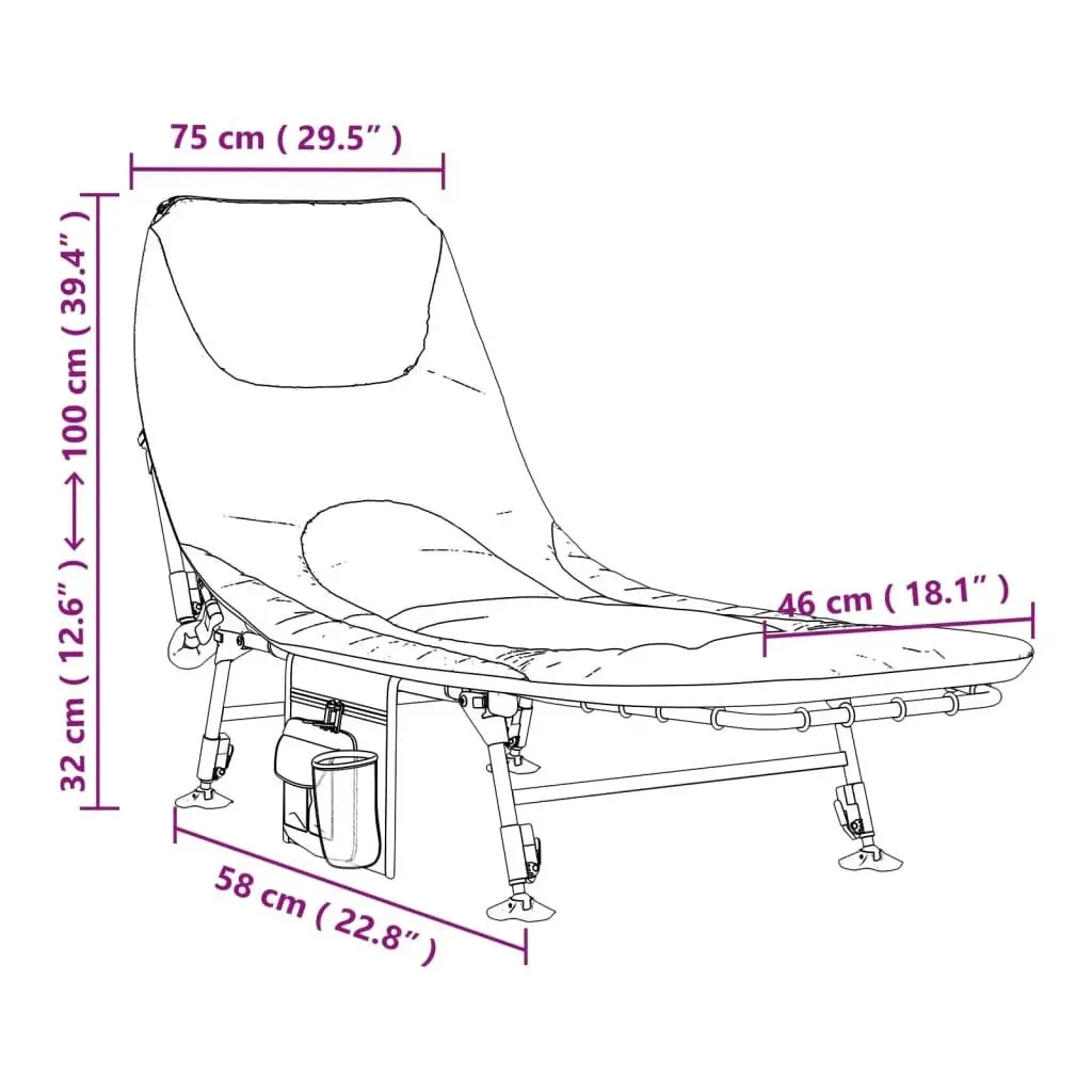 Fishing Bed with Adjustable Mud Legs Foldable Camouflage 4006423