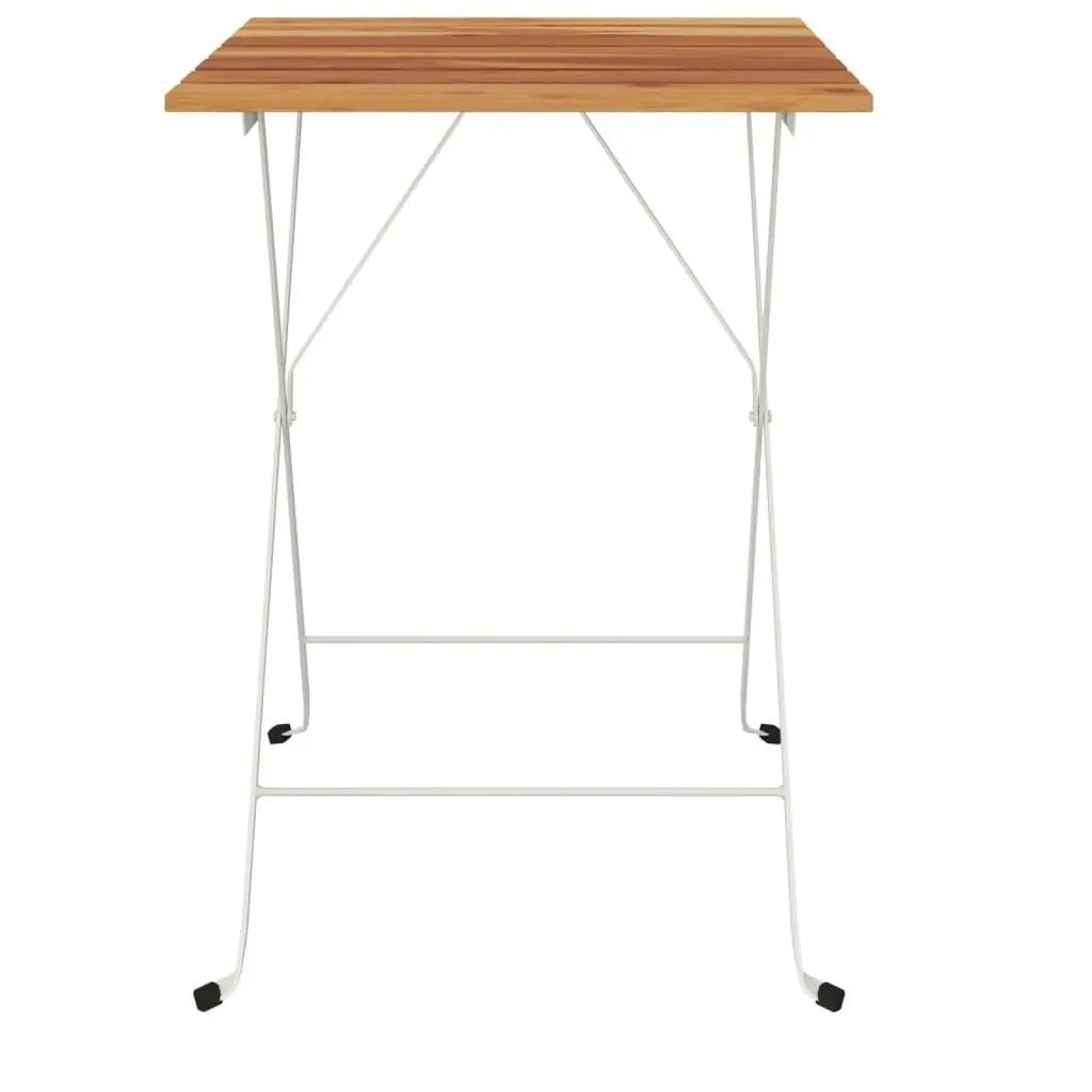 Folding Bistro Table 55x54x71 cm Solid Wood Acacia and Steel 319973