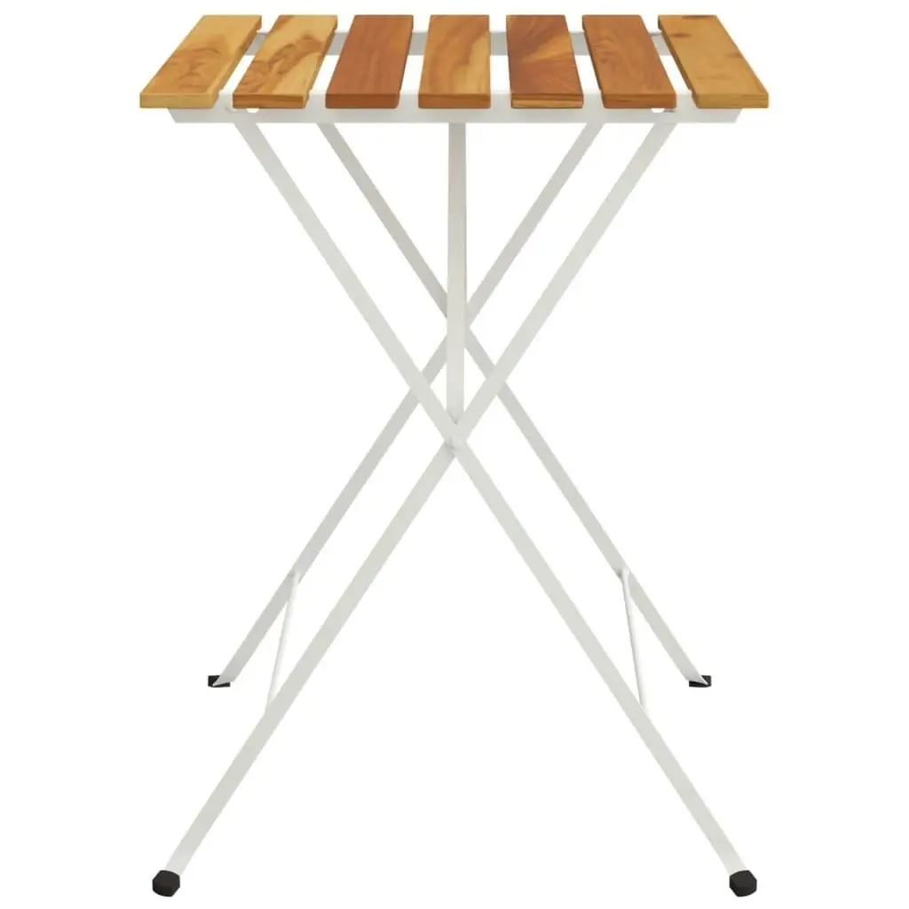 Folding Bistro Table 55x54x71 cm Solid Wood Acacia and Steel 319973