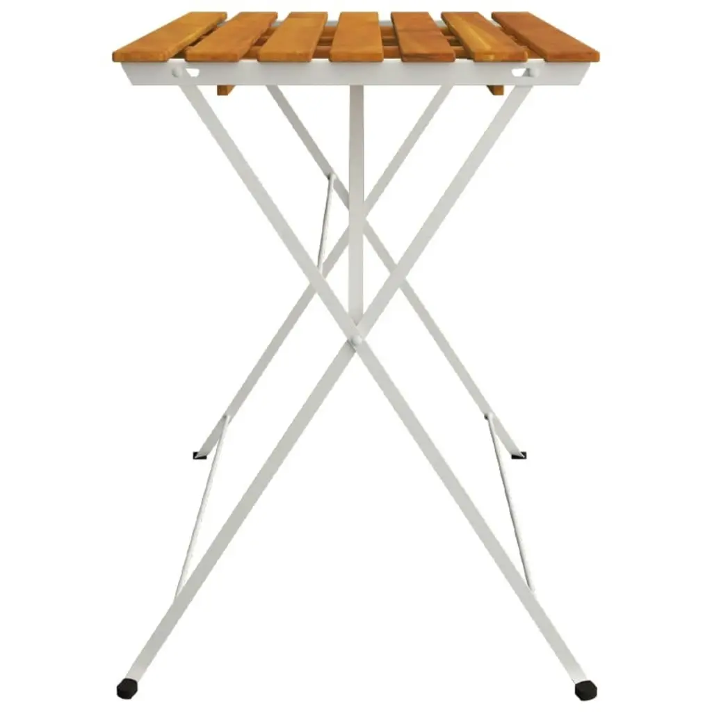 Folding Bistro Table 100x54x71 cm Solid Wood Acacia and Steel 319976