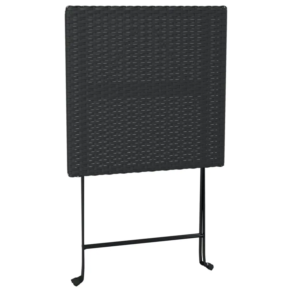 Folding Bistro Table Black 55x54x71 cm Poly Rattan 319983